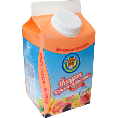 Йогурт "Питьевой" с ароматом персика-маракуйи 2,5%, 450 г